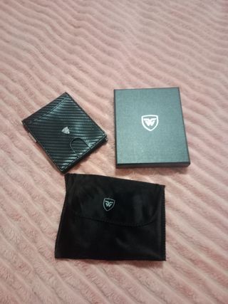 Cartera hombre - Piel carbono negra