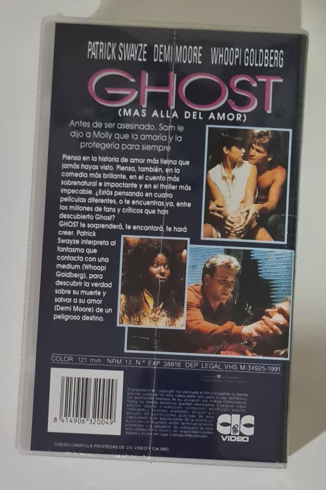 VHS Película a estrenar GHOST (Más Allá del Amor)
