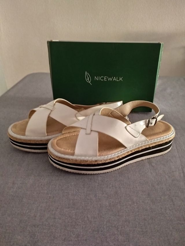 Sandalias Nicewalk blancas 39 Originales.
