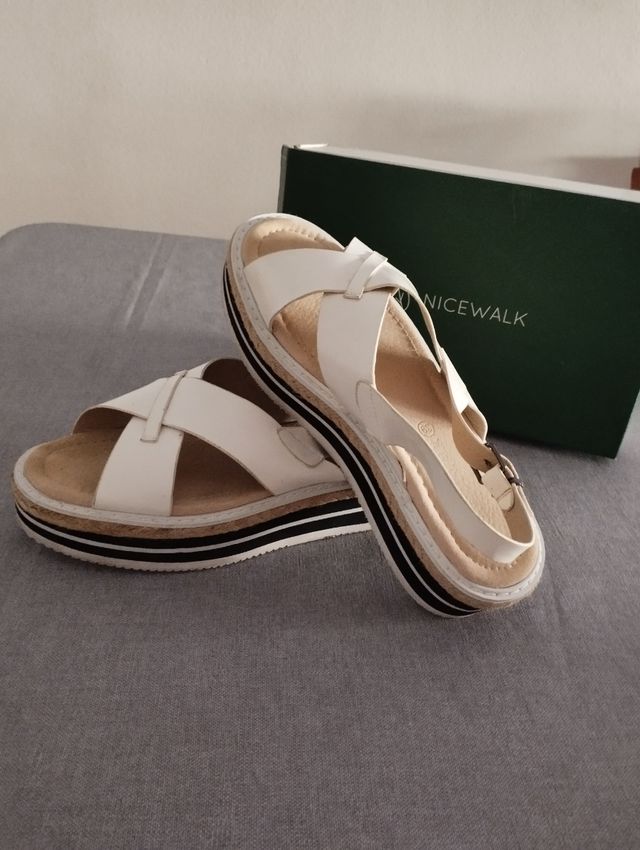 Sandalias Nicewalk blancas 39 Originales.