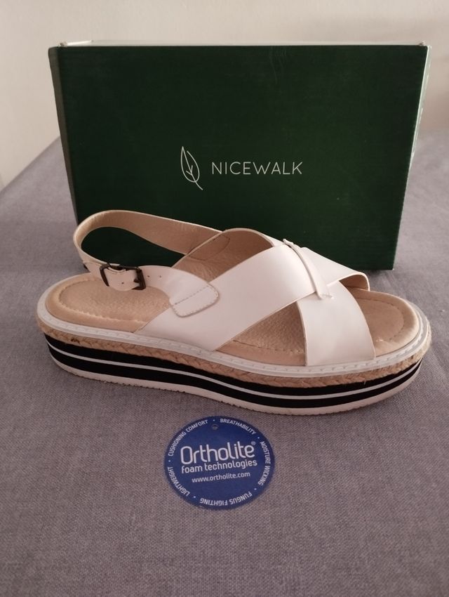 Sandalias Nicewalk blancas 39 Originales.