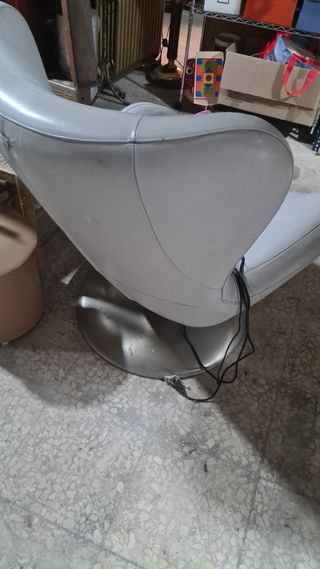 Poltrona relax in pelle grigia