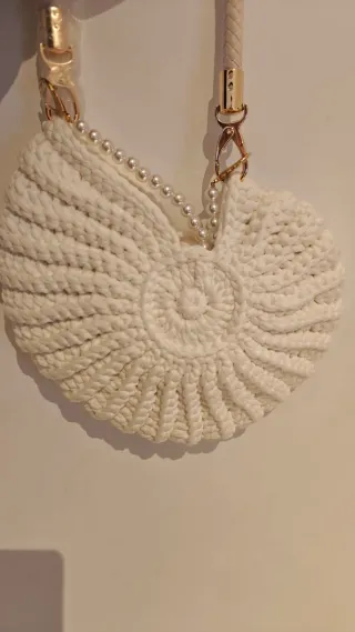Bolso crochet blanco - Bolso bandolera