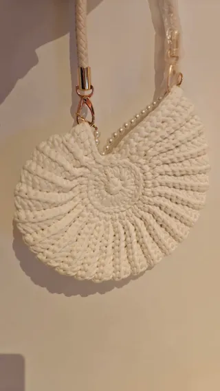 Bolso crochet blanco - Bolso bandolera