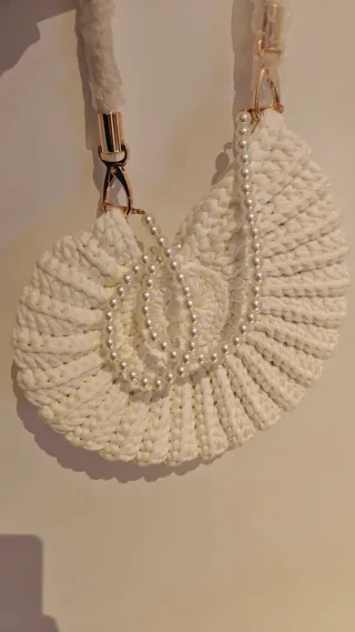 Bolso crochet blanco - Bolso bandolera