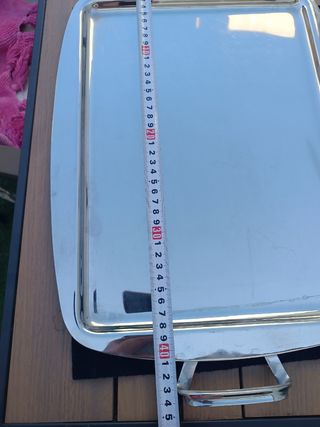 2 Bandejas metalicas plateadas