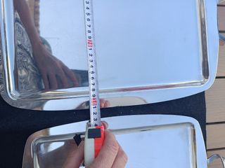 2 Bandejas metalicas plateadas