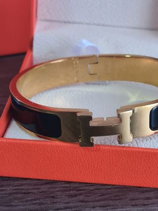 Pulsera Hermès Olympe - Negra y Dorada