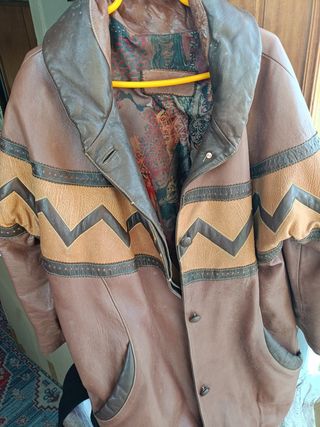 Chaquetón piel marrón
