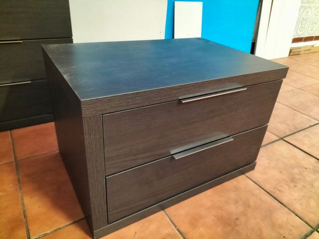 Mesita noche 2 cajones marrón