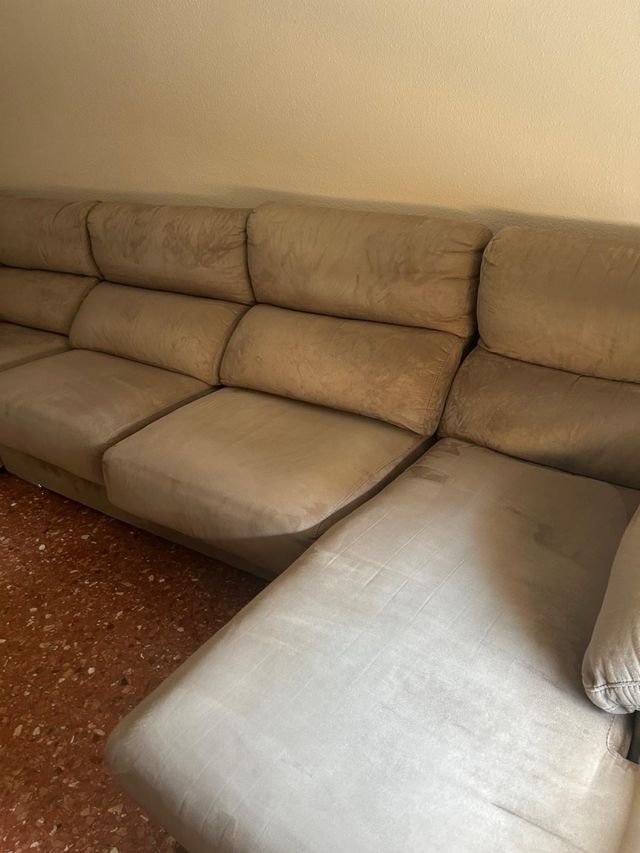 Sofá chaise longue beige