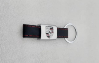 Llavero de cuero con logo porsche REGALO