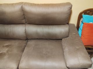Divano letto in microfibra marrone