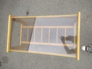 Mesa centro vintage - Madera y cristal