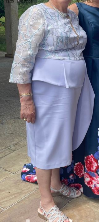 Vestido fiesta gris morado 