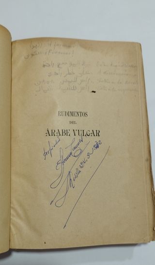 Libro antiguo Rudimentos del Árabe / Año 1908