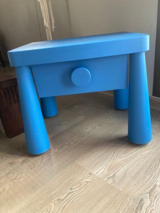 Mesita noche infantil Ikea azul