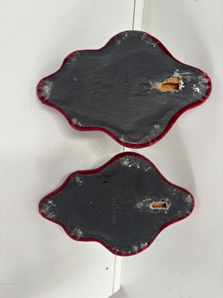 2 Perchas Pared Antiguas - Terciopelo Rojo