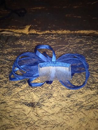 Bolso fiesta + tocado azul marino