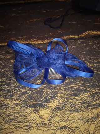 Bolso fiesta + tocado azul marino