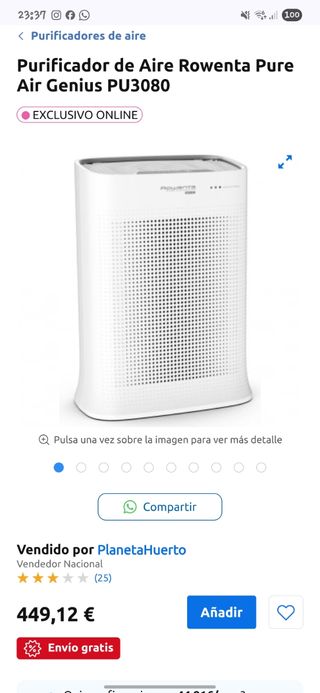Purificador Rowenta Pure Air Genius