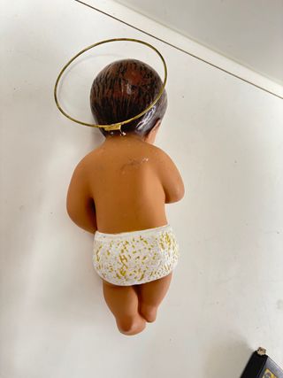 Niño Jesús escayola ojos cristal