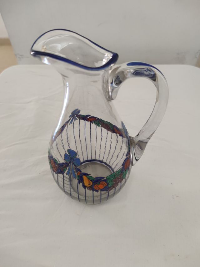 Jarrón cristal decorado vintage