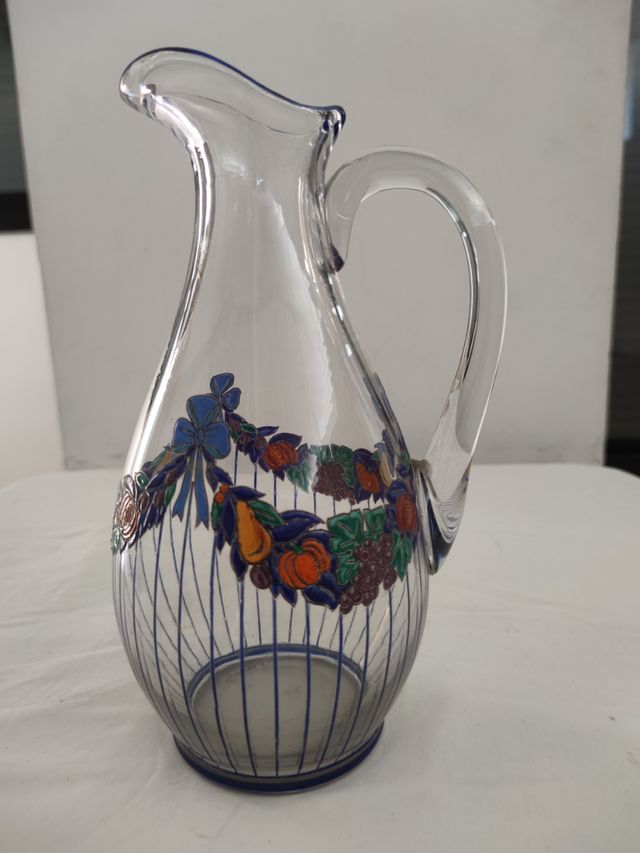 Jarrón cristal decorado vintage