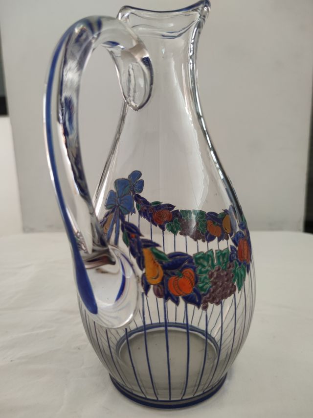 Jarrón cristal decorado vintage