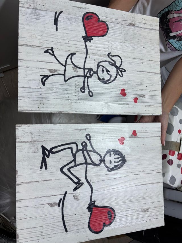 2 Cuadros Decorativos Corazón