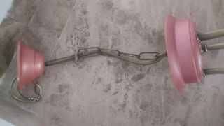 Lámpara dormitorio rosa-dorada