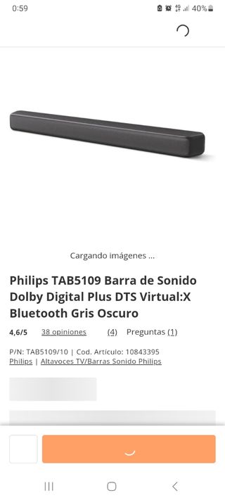 Philips TAB5109 - Barra Sonido