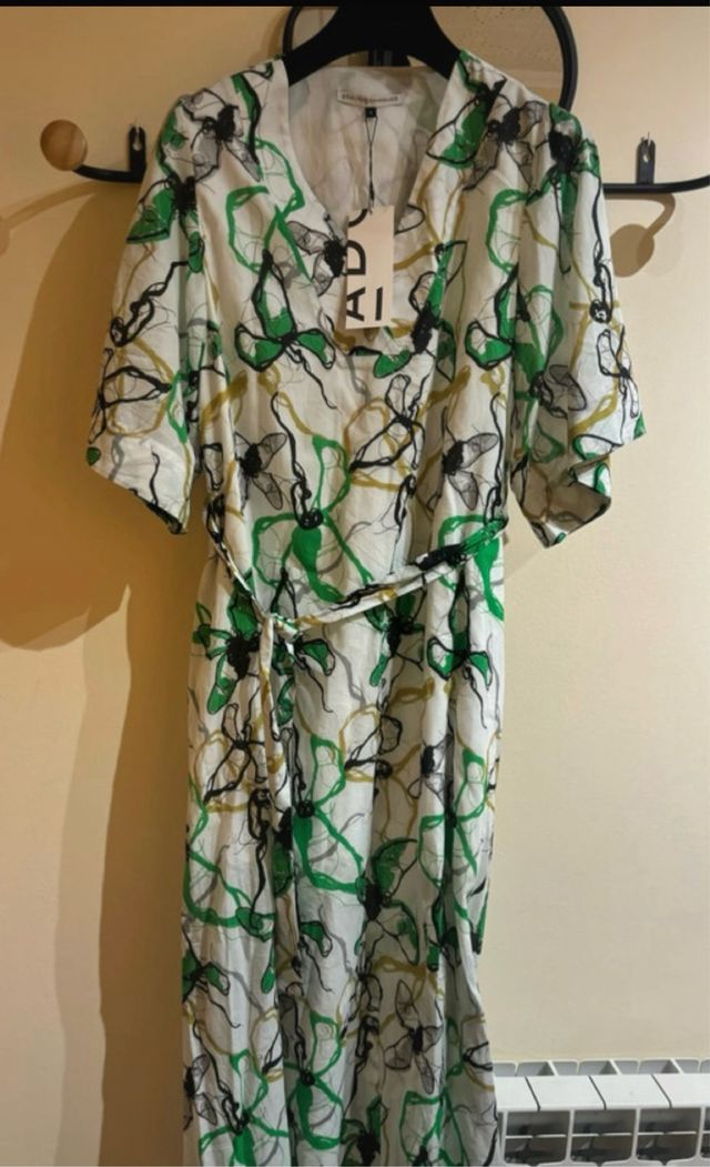 Vestido Adolfo Domínguez - Verde y Blanco