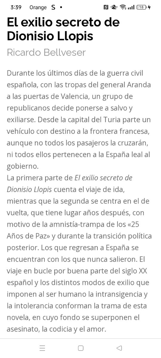 El exilio secreto de Dionisio Llopis