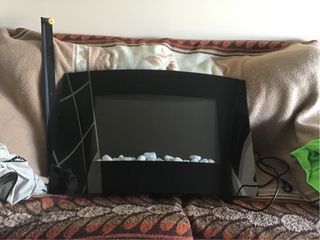 Chimenea eléctrica de cristal negra