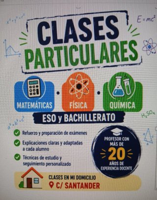 Clases particulares Matemáticas Física y Química.
