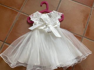 Abito bianco neonata pizzo