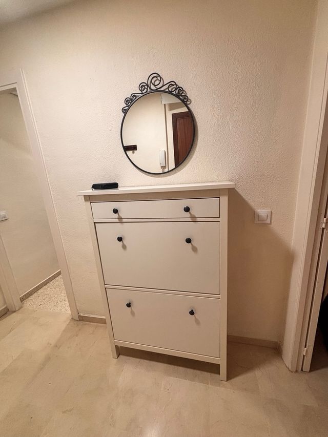 Espejo redondo negro metal