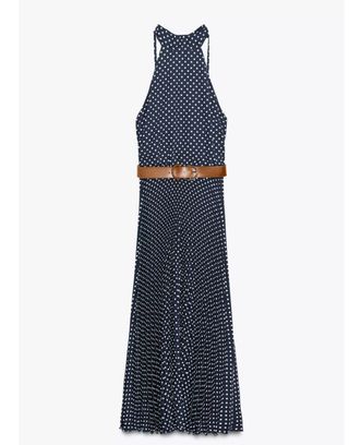 Vestido M midi halter lunares cinturon