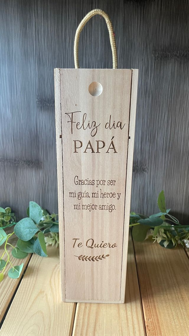 Cajas madera vino - Grabadas