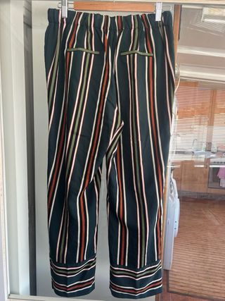 Pantalón Zara rayas verde M
