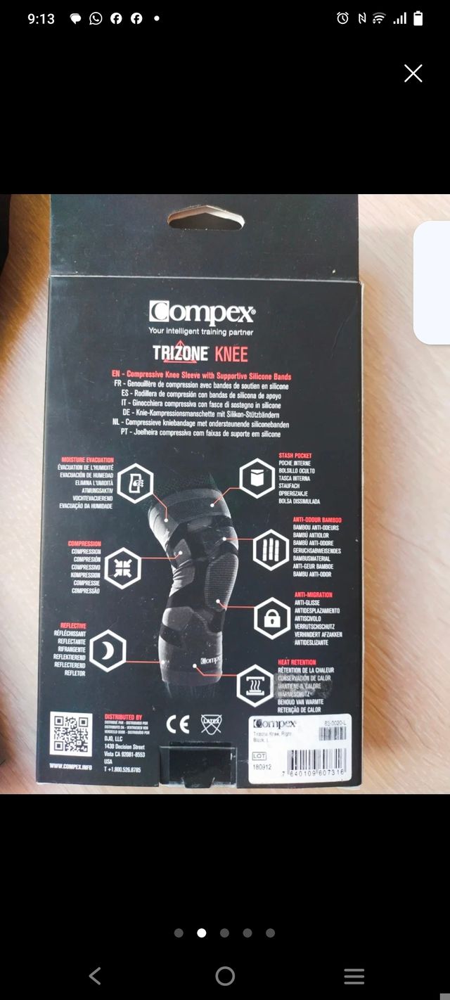 Rodillera Compress Trizone Compex