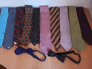Lote 14 corbatas + 2 pajaritas