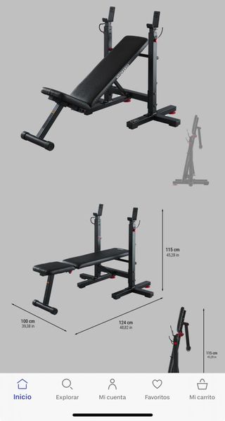Banco musculación plegable con discos y pesas