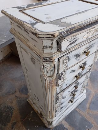 Mueble auxiliar blanco antiguo 50x35x82