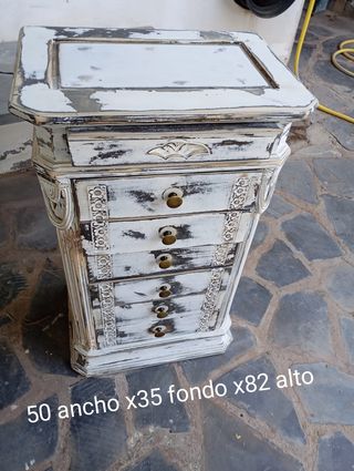 Mueble auxiliar blanco antiguo 50x35x82
