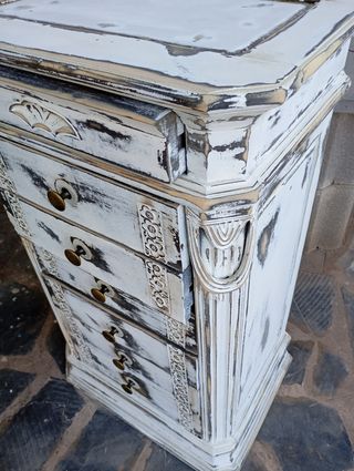 Mueble auxiliar blanco antiguo 50x35x82