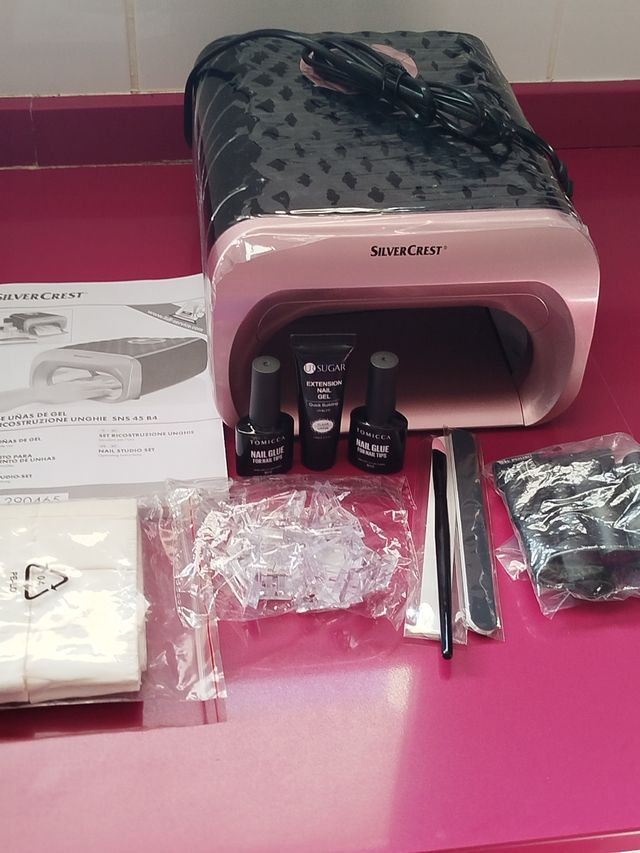 Lampara uñas SILVERCREST rosa-negra/ accesorios