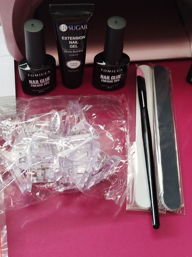 Lampara uñas SILVERCREST rosa-negra/ accesorios