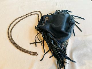 Bolso bandolera flecos azul marino